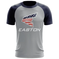 Kelly's Ultimate Sports Easton EVO-Tech Short Sleeve Shirt - Grey/Navy Merica Logo