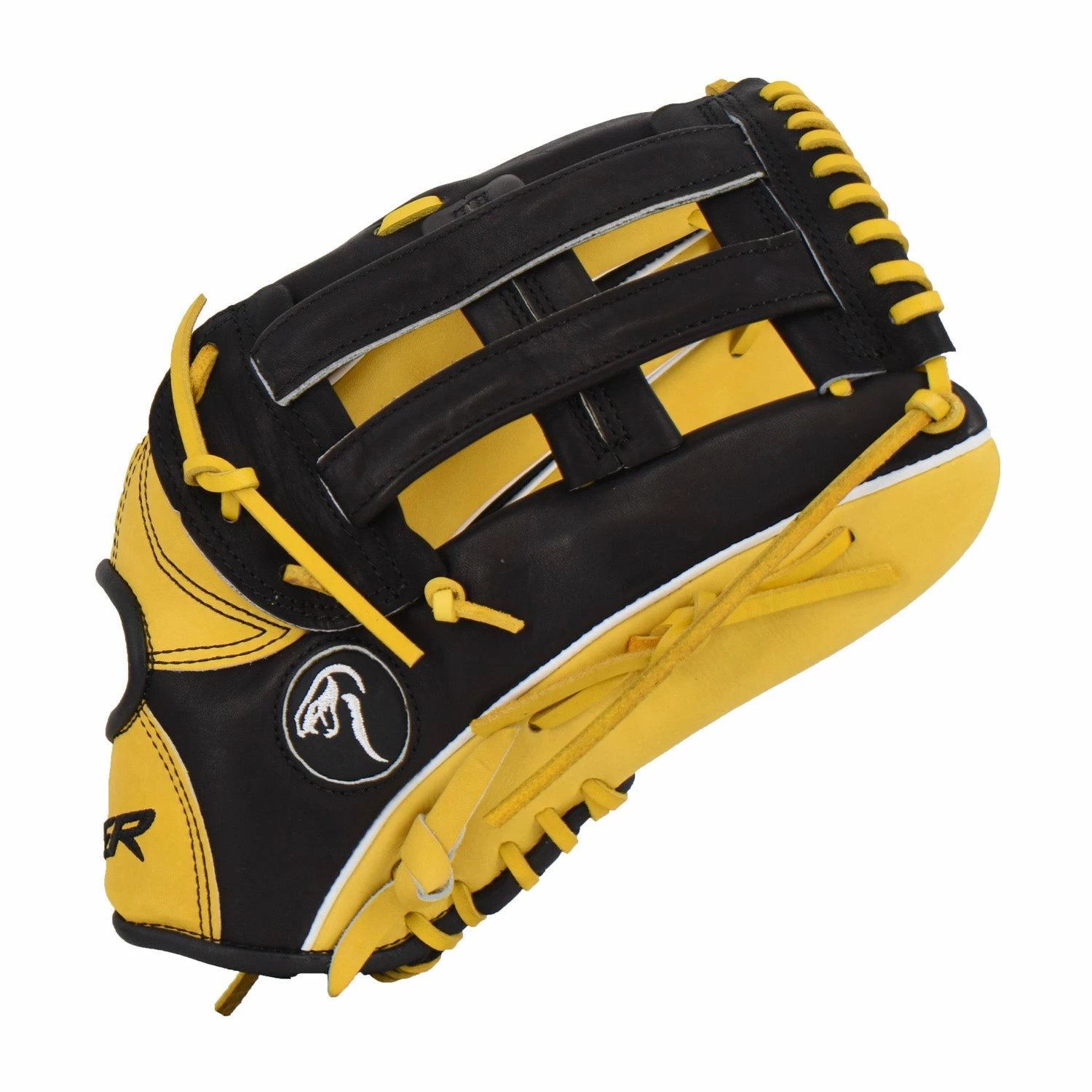 Kelly's Ultimate Sports Viper Premium Leather Slowpitch Softball Fielding Glove Black/Yellow