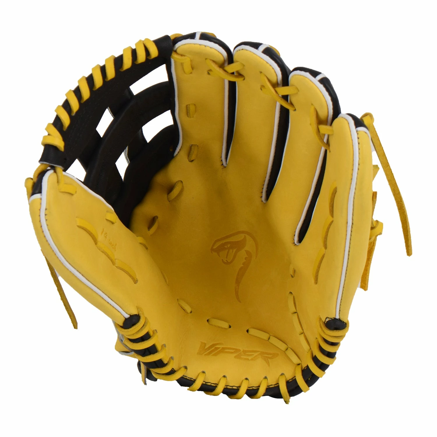 Kelly's Ultimate Sports Viper Premium Leather Slowpitch Softball Fielding Glove Black/Yellow - Image 4