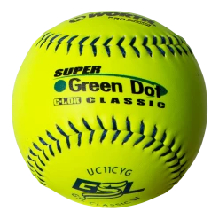 Kelly's Ultimate Sports Worth Super Green Dot Class W Composite 44/400 GSL 11" Slowpitch Softballs - UC11CYG