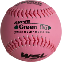 Kelly's Ultimate Sports Worth Pink Super Green Dot Composite 47/400 WSL 11" Slowpitch Softballs - WPS11WSLC