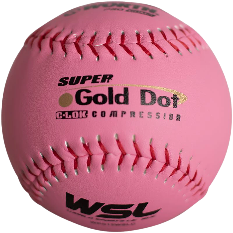 Kelly's Ultimate Sports Worth Pink Super Gold Dot Composite 44/400 WSL 12" Slowpitch Softballs - WPS12WSLC