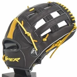 Kelly's Ultimate Sports Viper Japanese Kip Leather Slowpitch Softball Fielding Glove Black/Yellow