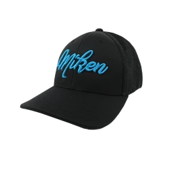 Kelly's Ultimate Sports Miken Hat By Pacific (404M) All Black/Electric Blue Script