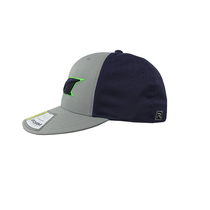 Kelly's Ultimate Sports Miken Hat By Richardson (PTS30) Grey/Navy/Grey/Neon Green/Navy - Image 3