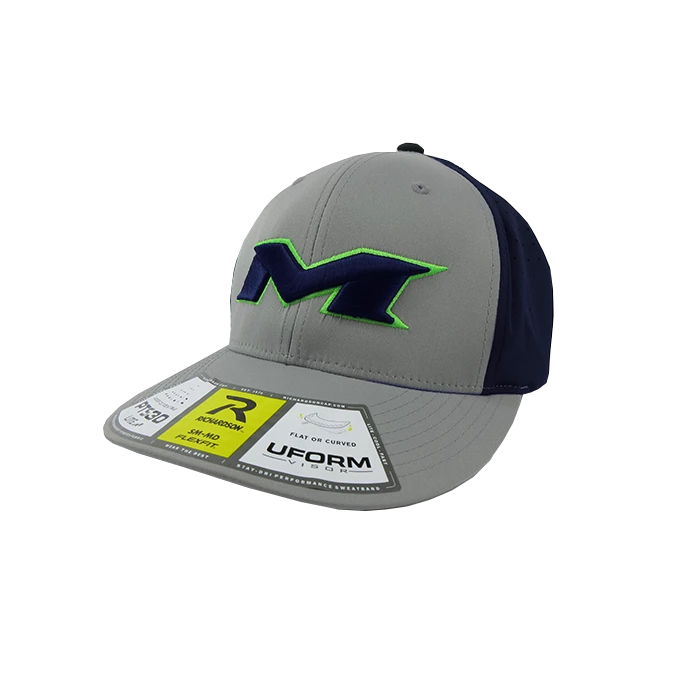 Kelly's Ultimate Sports Miken Hat By Richardson (PTS30) Grey/Navy/Grey/Neon Green/Navy