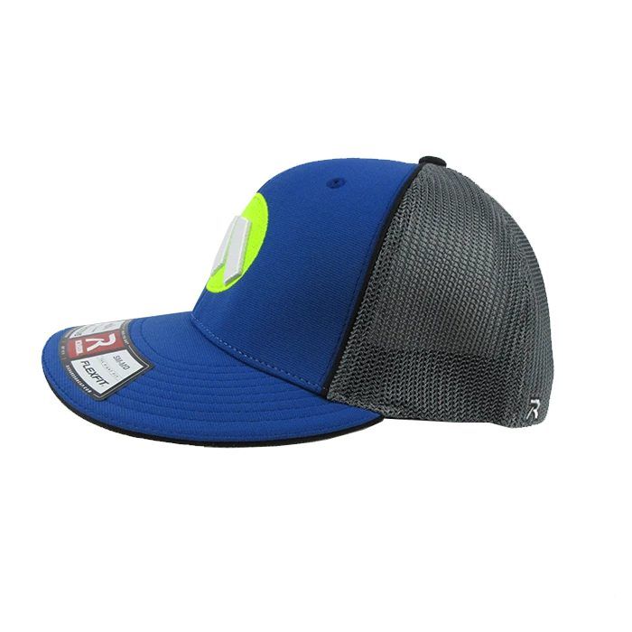 Kelly's Ultimate Sports Worth Hat By Richardson (R165) Blue/Charcoal/Blue/Volt/White - Image 2