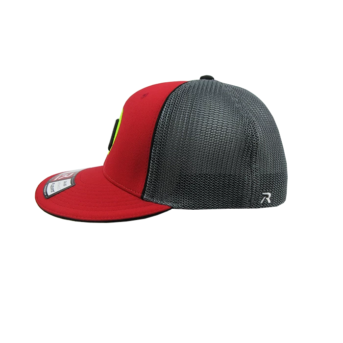 Kelly's Ultimate Sports Worth Hat By Richardson (R165) Red/Graphite/Red/Volt/Black - Image 2