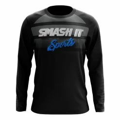 Kelly's Ultimate Sports Smash It Sports Long Sleeve Shirt (Black/Grey Gradient Lines)