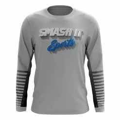 Kelly's Ultimate Sports Smash It Sports Long Sleeve Shirt (Charcoal/Blue Gradient Lines)